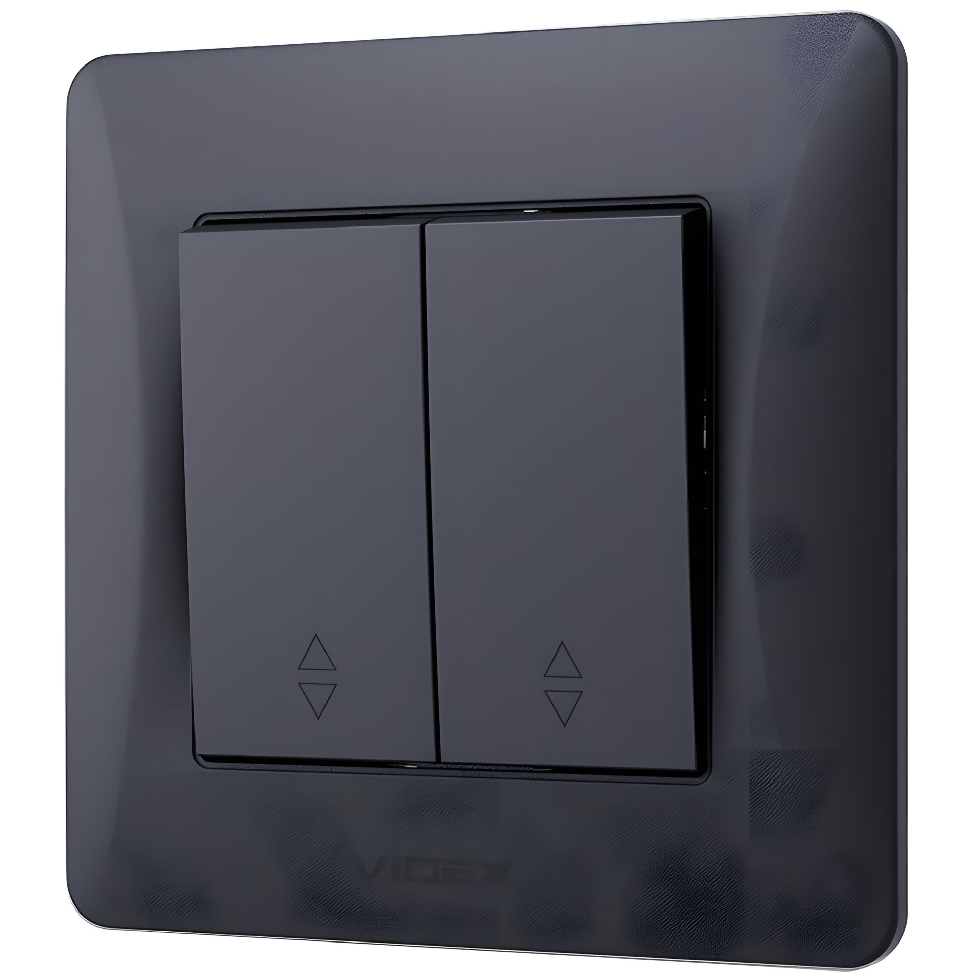 Проходной выключатель 2-клавишный огнеупорный VIDEX BINERA VF-BNSW2P-BG черный графит Проходной выключатель 2-клавишный огнеупорный VIDEX BINERA VF-BNSW2P-BG черный графит