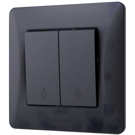 Проходной выключатель 2-клавишный огнеупорный VIDEX BINERA VF-BNSW2P-BG черный графит Проходной выключатель 2-клавишный огнеупорный VIDEX BINERA VF-BNSW2P-BG черный графит