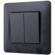 Проходной выключатель 2-клавишный огнеупорный VIDEX BINERA VF-BNSW2P-BG черный графит Проходной выключатель 2-клавишный огнеупорный VIDEX BINERA VF-BNSW2P-BG черный графит
