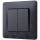 Двойной выключатель с повышенной огнеупорностью VIDEX BINERA VF-BNSW2-BG Черный Графит Двойной выключатель с повышенной огнеупорностью VIDEX BINERA VF-BNSW2-BG Черный Графит