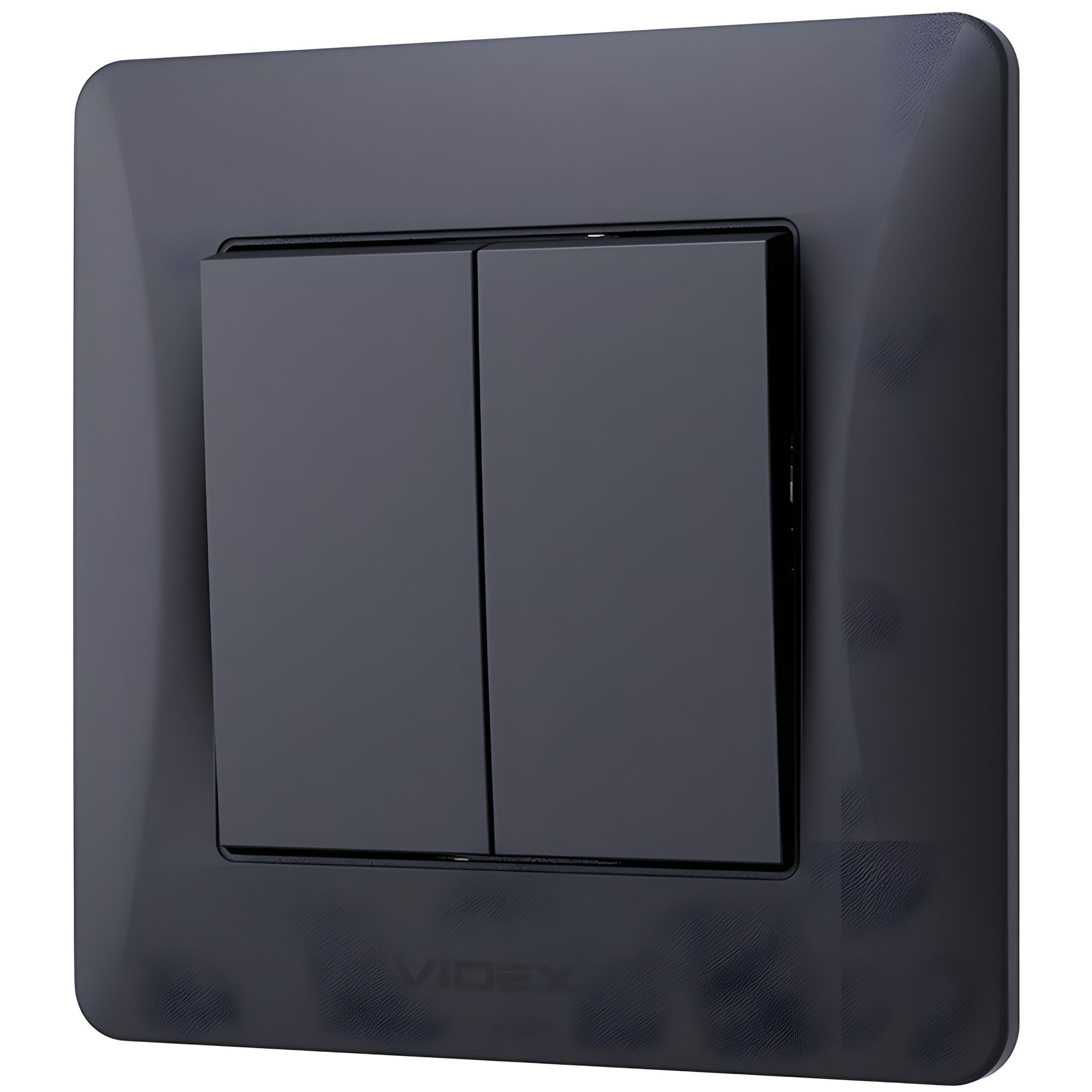 Вогнетривкий двоклавішний вимикач VIDEX BINERA VF-BNSW2-BG чорний графіт Вогнетривкий двоклавішний вимикач VIDEX BINERA VF-BNSW2-BG чорний графіт