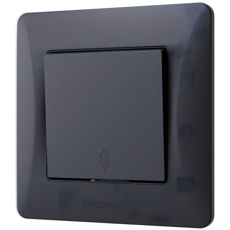 Проходной выключатель з підвищеною огнеупорністю VIDEX BINERA VF-BNSW1P-BG черный графит