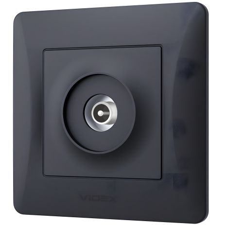 Телевизионная розетка TV VIDEX BINERA VF-BNSK1TVME-BG чорний графіт