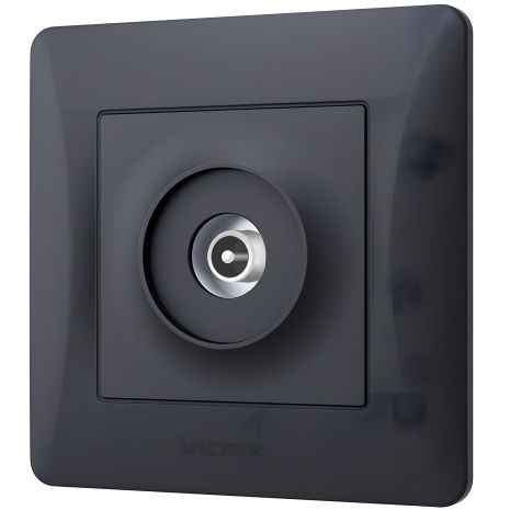 Телевизионная розетка TV VIDEX BINERA VF-BNSK1TVME-BG чорний графіт Телевизионная розетка TV VIDEX BINERA VF-BNSK1TVME-BG чорний графіт