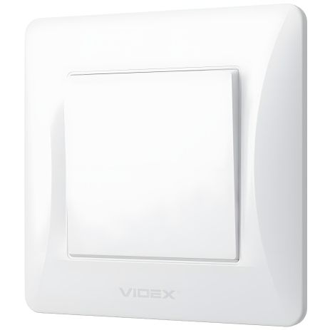 Вимикач 1-клавішний з підвищеною вогнетривкістю, VIDEX BINERA VF-BNSW1-W, білий Вимикач 1-клавішний з підвищеною вогнетривкістю, VIDEX BINERA VF-BNSW1-W, білий