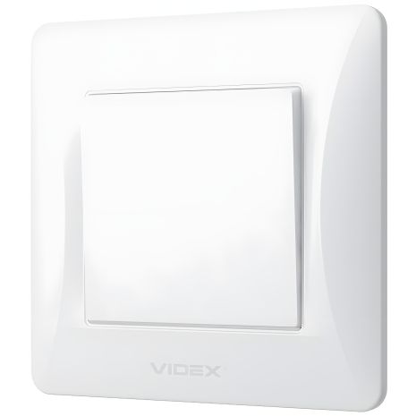 Вимикач 1-клавішний з підвищеною вогнетривкістю, VIDEX BINERA VF-BNSW1-W, білий