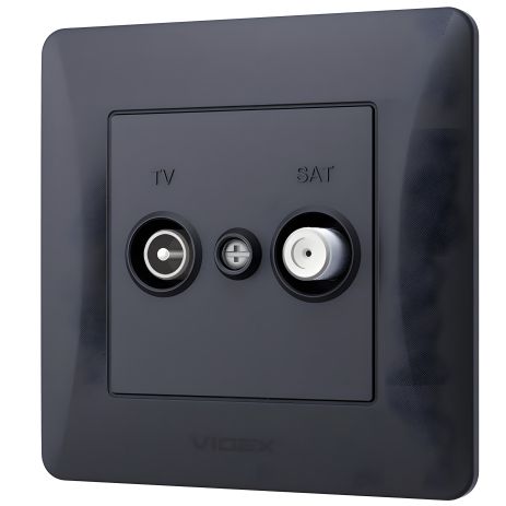 Комбинированная телевизионная розетка TV+SAT VIDEX BINERA черный графит (VF-BNSK2TVSATE-BG) Комбинированная телевизионная розетка TV+SAT VIDEX BINERA черный графит (VF-BNSK2TVSATE-BG)