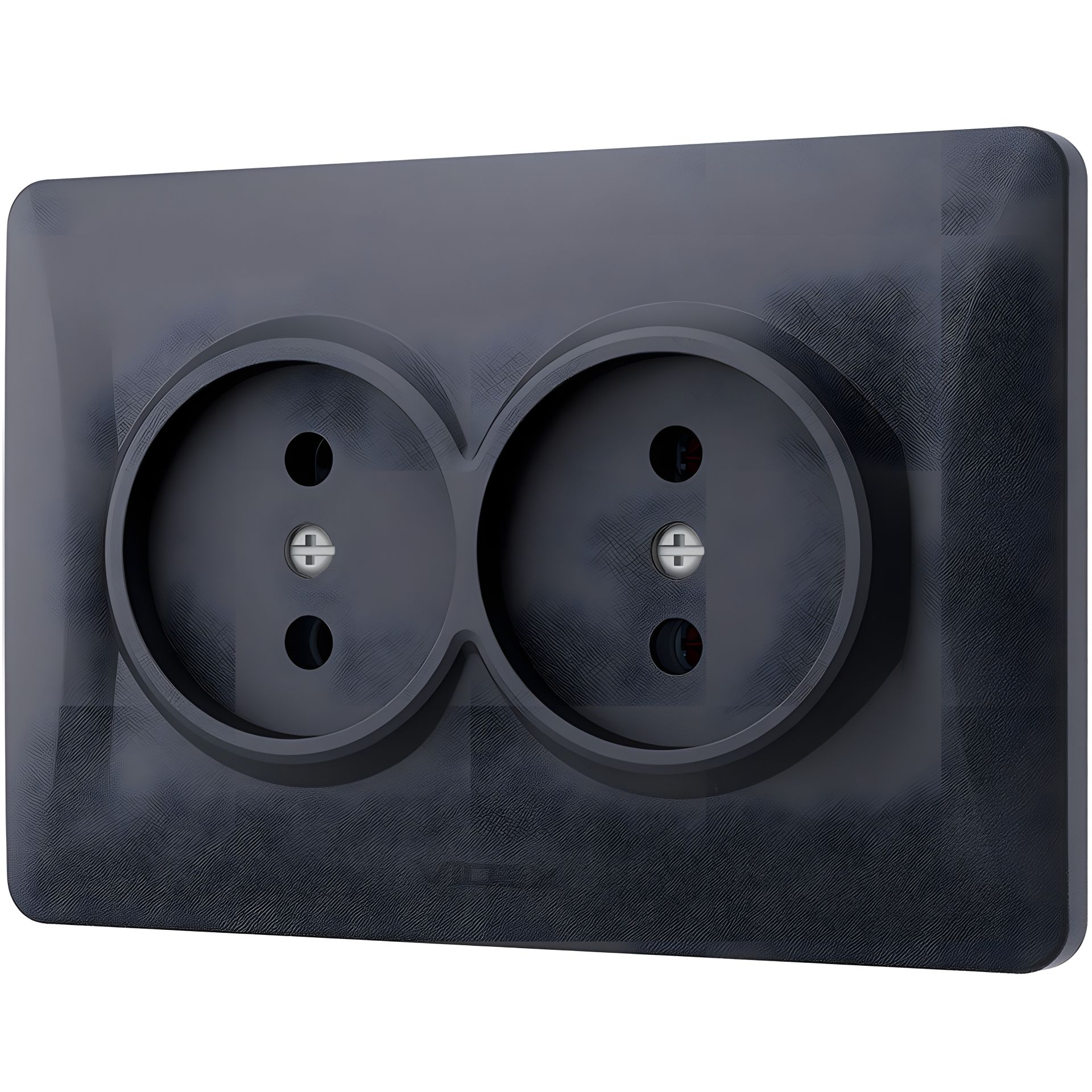 VIDEX BINERA VF-BNSK2-BG Подвійна розетка з підвищеною вогнетривкістю, чорний графіт VIDEX BINERA VF-BNSK2-BG Подвійна розетка з підвищеною вогнетривкістю, чорний графіт