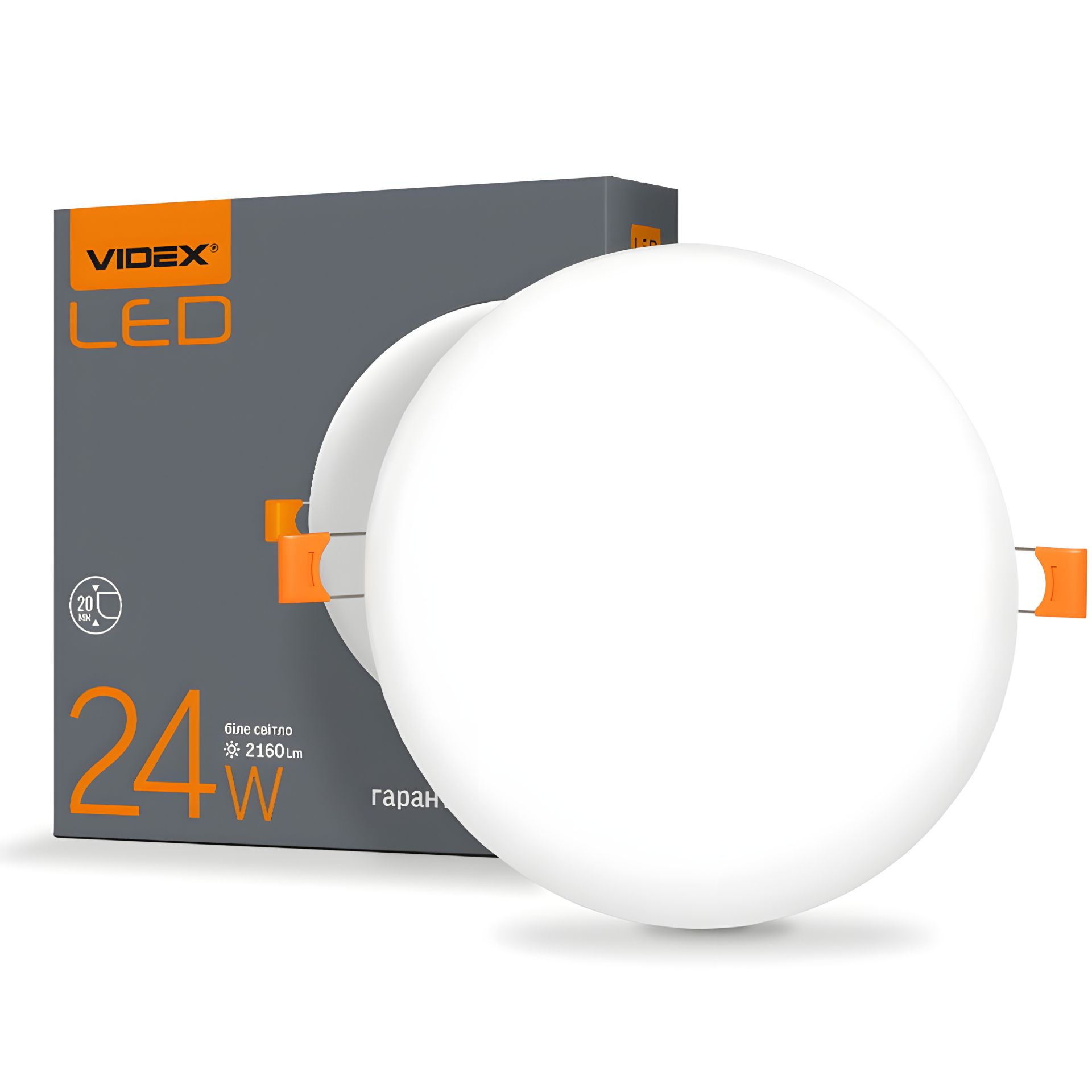 VIDEX безрамковий точковий світильник 24W 4100K VL-DLFR-244 вбудований круглий VIDEX безрамковий точковий світильник 24W 4100K VL-DLFR-244 вбудований круглий