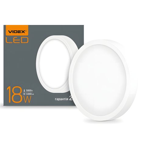 Світильник точковий VIDEX 18W 5000K VL-DLRS-185 накладний круглий Світильник точковий VIDEX 18W 5000K VL-DLRS-185 накладний круглий