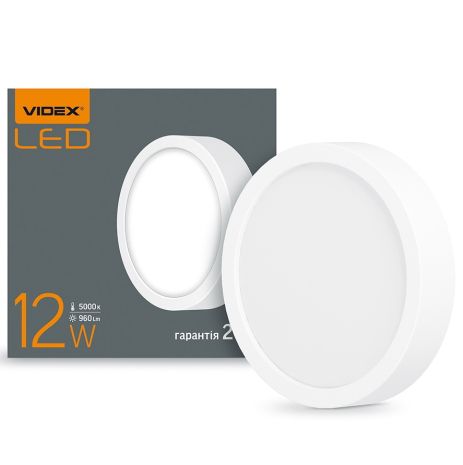 Точечный светильник VIDEX 12W 5000K VL-DLRS-125 накладной круглый