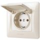 Одинарная розетка с заземлением, крышкой и повышенной огнеупорностью VIDEX BINERA VF-BNSK1GС-CR кремовая Одинарная розетка с заземлением, крышкой и повышенной огнеупорностью VIDEX BINERA VF-BNSK1GС-CR кремовая