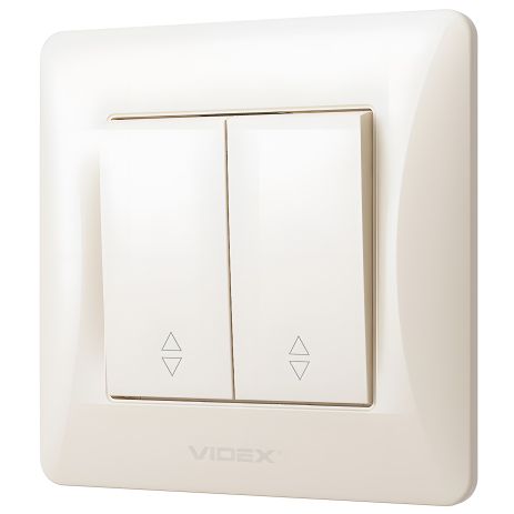 Вимикач прохідний 2-клавішний з підвищеною вогнетривкістю VIDEX BINERA VF-BNSW2P-CR кремовий Вимикач прохідний 2-клавішний з підвищеною вогнетривкістю VIDEX BINERA VF-BNSW2P-CR кремовий