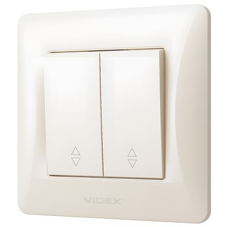 Вимикач прохідний 2-клавішний з підвищеною вогнетривкістю VIDEX BINERA VF-BNSW2P-CR кремовий Вимикач прохідний 2-клавішний з підвищеною вогнетривкістю VIDEX BINERA VF-BNSW2P-CR кремовий