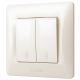 Вимикач прохідний 2-клавішний з підвищеною вогнетривкістю VIDEX BINERA VF-BNSW2P-CR кремовий