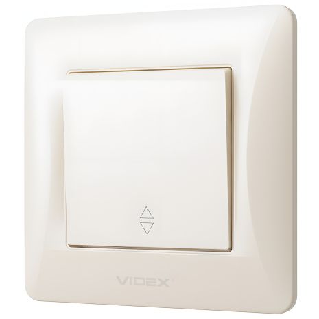 Проходной выключатель с огнестойкостью VIDEX BINERA VF-BNSW1P-CR кремовый