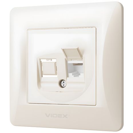 Одинарна комп'ютерна розетка CAT6 VIDEX BINERA VF-BNSK1PC6-CR кремова Одинарна комп'ютерна розетка CAT6 VIDEX BINERA VF-BNSK1PC6-CR кремова