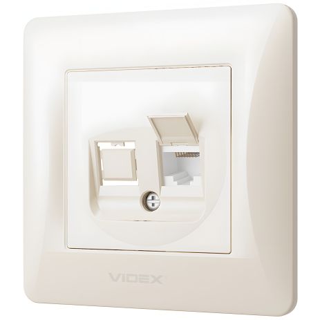 Одинарна комп'ютерна розетка CAT6 VIDEX BINERA VF-BNSK1PC6-CR кремова Одинарна комп'ютерна розетка CAT6 VIDEX BINERA VF-BNSK1PC6-CR кремова