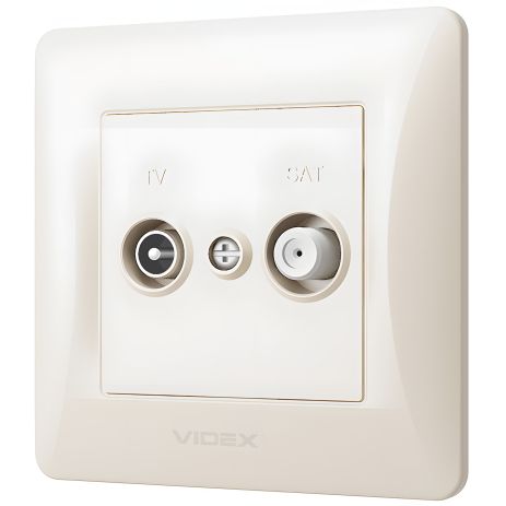 Комбинированная ТВ+SAT розетка VIDEX BINERA VF-BNSK2TVSATE-CR (кремовая)
