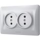 Усиленная двойная розетка VIDEX BINERA VF-BNSK2-SS серебристая Усиленная двойная розетка VIDEX BINERA VF-BNSK2-SS серебристая