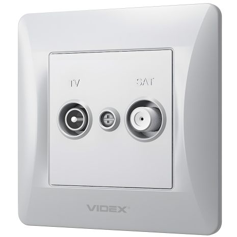 Комбінована розетка телевізійна TV+SAT VIDEX BINERA VF-BNSK2TVSATE-SS срібляста Комбінована розетка телевізійна TV+SAT VIDEX BINERA VF-BNSK2TVSATE-SS срібляста