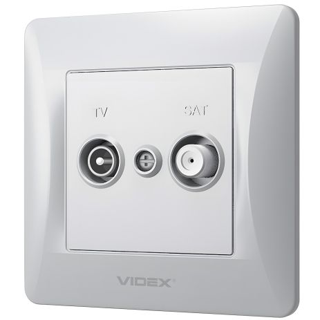 Телевизионная розетка комбинированная TV+SAT VIDEX BINERA VF-BNSK2TVSATE-SS, серебристая