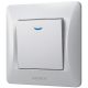 Одноклавішний вимикач з вогнетривкістю та підсвічуванням VIDEX BINERA VF-BNSW1L-SS сріблястий Одноклавішний вимикач з вогнетривкістю та підсвічуванням VIDEX BINERA VF-BNSW1L-SS сріблястий