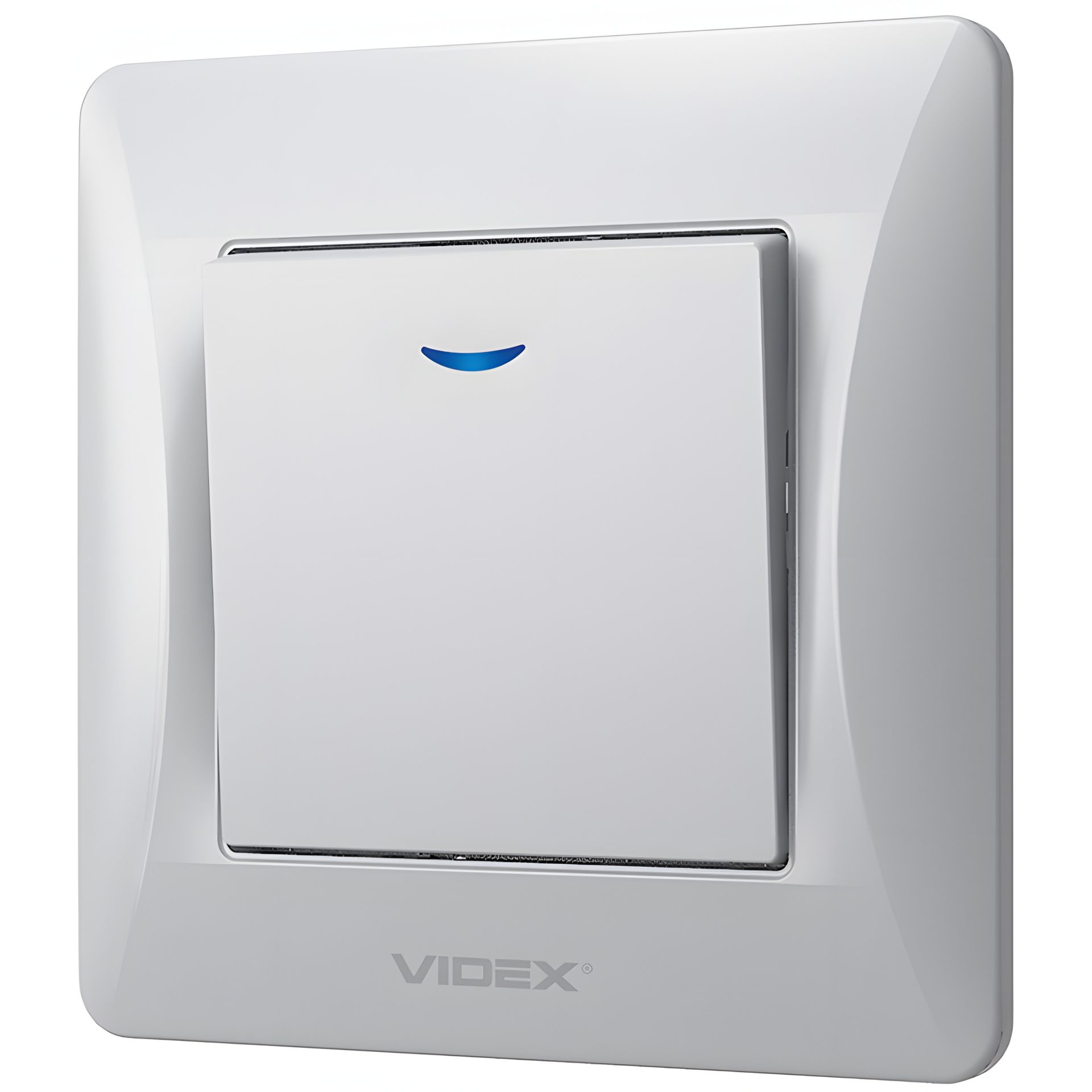 Одноклавішний вимикач з вогнетривкістю та підсвічуванням VIDEX BINERA VF-BNSW1L-SS сріблястий Одноклавішний вимикач з вогнетривкістю та підсвічуванням VIDEX BINERA VF-BNSW1L-SS сріблястий