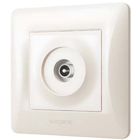 Розетка TV телевізійна VIDEX BINERA VF-BNSK1TVME-CR кремова