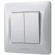 Вимикач з підвищеною вогнетривкістю 2-клавішний VIDEX BINERA VF-BNSW2-SS сріблястий Вимикач з підвищеною вогнетривкістю 2-клавішний VIDEX BINERA VF-BNSW2-SS сріблястий