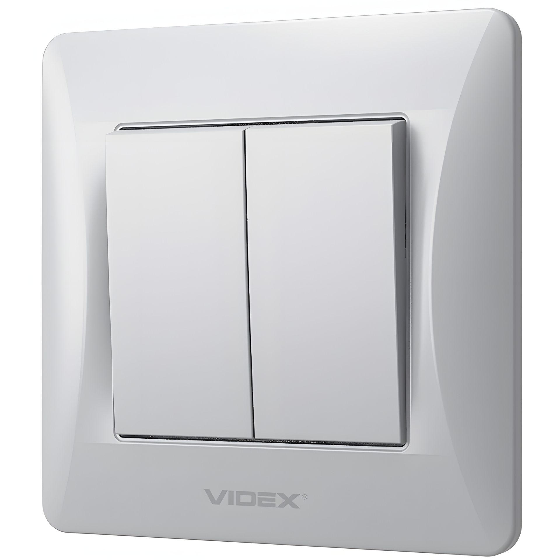 Вимикач з підвищеною вогнетривкістю 2-клавішний VIDEX BINERA VF-BNSW2-SS сріблястий Вимикач з підвищеною вогнетривкістю 2-клавішний VIDEX BINERA VF-BNSW2-SS сріблястий