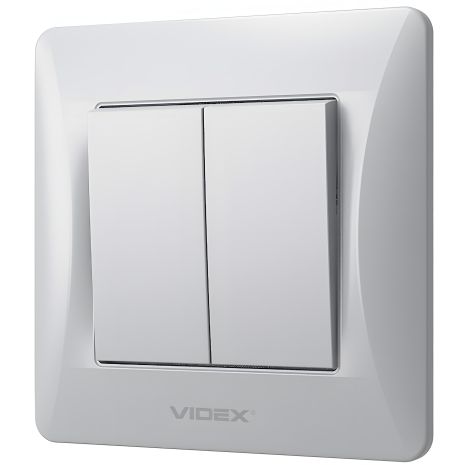 Вимикач з підвищеною вогнетривкістю 2-клавішний VIDEX BINERA VF-BNSW2-SS сріблястий Вимикач з підвищеною вогнетривкістю 2-клавішний VIDEX BINERA VF-BNSW2-SS сріблястий