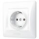 Одинарная розетка с заземлением и повышенной огнеупорностью VIDEX BINERA VF-BNSK1G-W белая Одинарная розетка с заземлением и повышенной огнеупорностью VIDEX BINERA VF-BNSK1G-W белая
