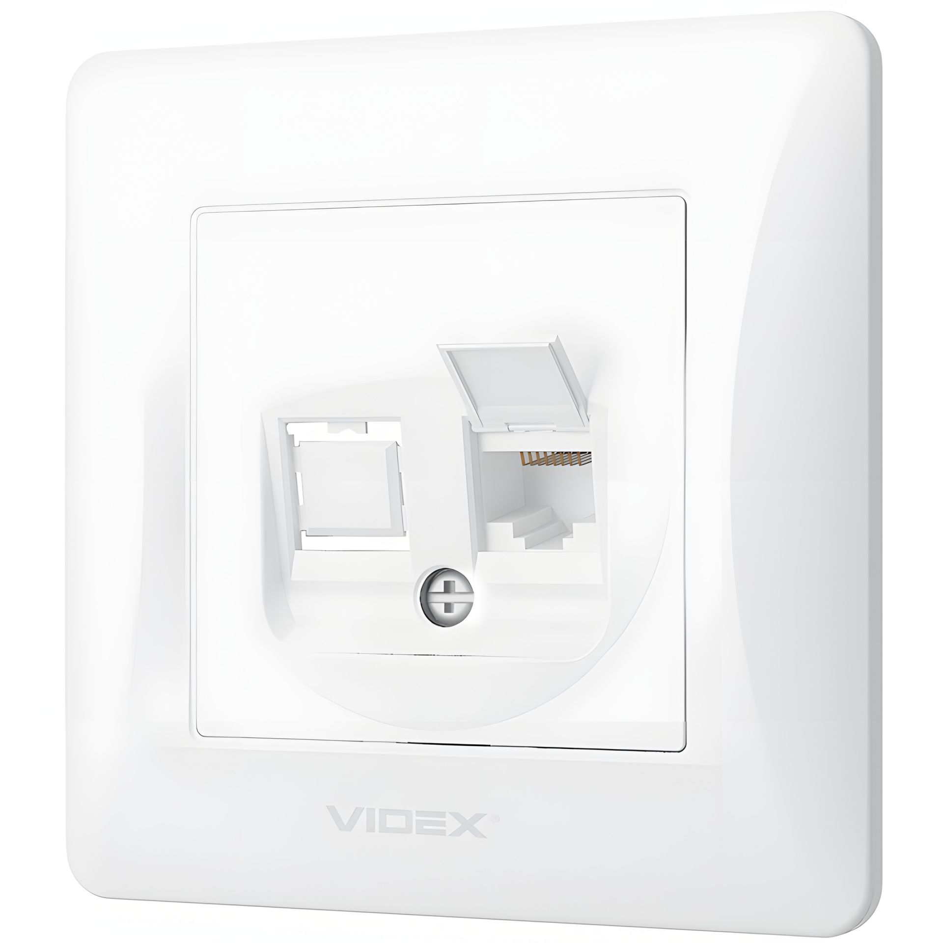 Одинарна комп'ютерна розетка CAT6 VIDEX BINERA VF-BNSK1PC6-W, біла Одинарна комп'ютерна розетка CAT6 VIDEX BINERA VF-BNSK1PC6-W, біла