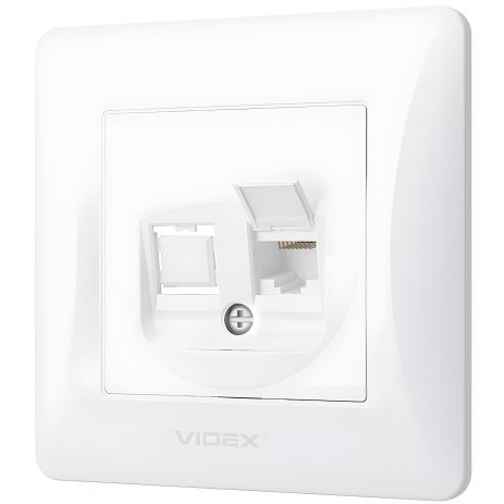 Одинарна комп'ютерна розетка CAT6 VIDEX BINERA VF-BNSK1PC6-W біла Одинарна комп'ютерна розетка CAT6 VIDEX BINERA VF-BNSK1PC6-W біла