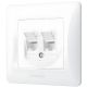 Компьютерная двойная розетка CAT6 VIDEX BINERA VF-BNSK2PC6-W белая