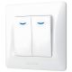 Двоклавішний білий вимикач з підсвіткою VIDEX BINERA VF-BNSW2L-W Двоклавішний білий вимикач з підсвіткою VIDEX BINERA VF-BNSW2L-W