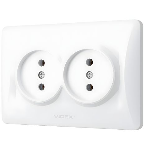 Двойная розетка огнеупорная VIDEX BINERA VF-BNSK2-W белая Двойная розетка огнеупорная VIDEX BINERA VF-BNSK2-W белая