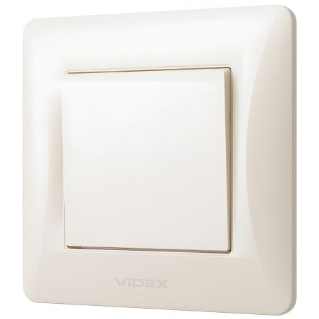 1-клавішний вимикач VIDEX BINERA VF-BNSW1-CR з підвищеною вогнетривкістю, кремовий