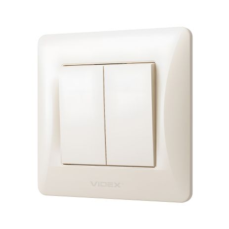 Выключатель 2-клавишный с повышенной огнеупорностью VIDEX BINERA VF-BNSW2-CR кремовый Выключатель 2-клавишный с повышенной огнеупорностью VIDEX BINERA VF-BNSW2-CR кремовый