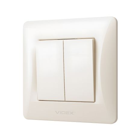 Выключатель 2-клавишный VIDEX BINERA VF-BNSW2-CR кремовый с повышенной огнеупорностью Выключатель 2-клавишный VIDEX BINERA VF-BNSW2-CR кремовый с повышенной огнеупорностью