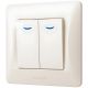 Двухклавишный выключатель с повышенной огнеупорностью и подсветкой VIDEX BINERA кремовый VF-BNSW2L-CR