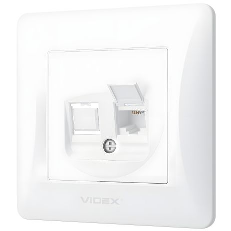 Розетка телефонна одинарна CAT3 VIDEX BINERA VF-BNSK1TF3-W біла Розетка телефонна одинарна CAT3 VIDEX BINERA VF-BNSK1TF3-W біла