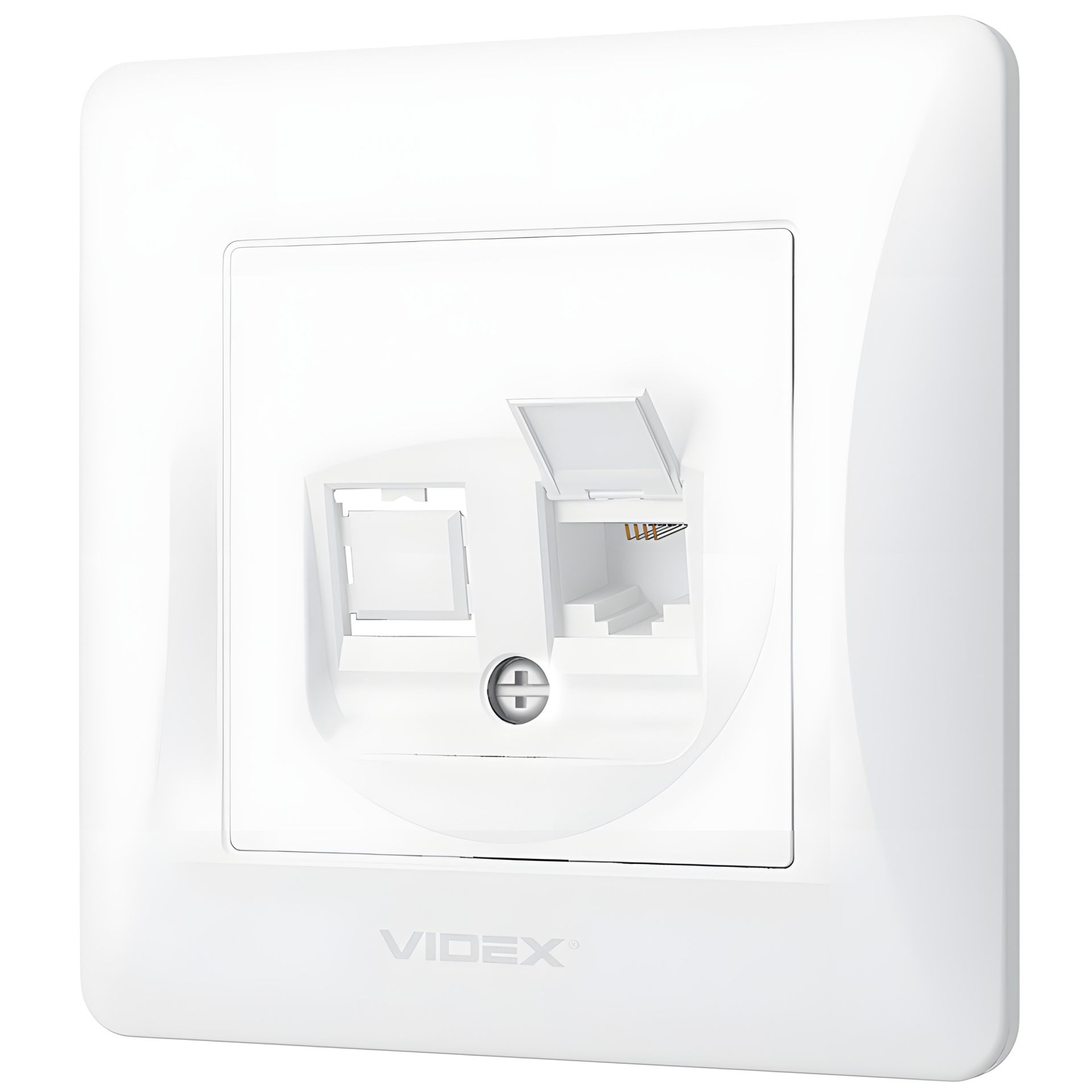 Розетка телефонна одинарна CAT3 VIDEX BINERA VF-BNSK1TF3-W біла Розетка телефонна одинарна CAT3 VIDEX BINERA VF-BNSK1TF3-W біла