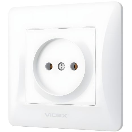 Белая одинарная розетка с повышенной огнеупорностью VIDEX BINERA VF-BNSK1-W Белая одинарная розетка с повышенной огнеупорностью VIDEX BINERA VF-BNSK1-W