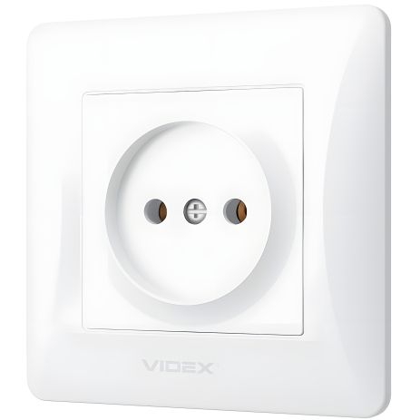 Белая одинарная розетка с повышенной огнеупорностью VIDEX BINERA VF-BNSK1-W Белая одинарная розетка с повышенной огнеупорностью VIDEX BINERA VF-BNSK1-W