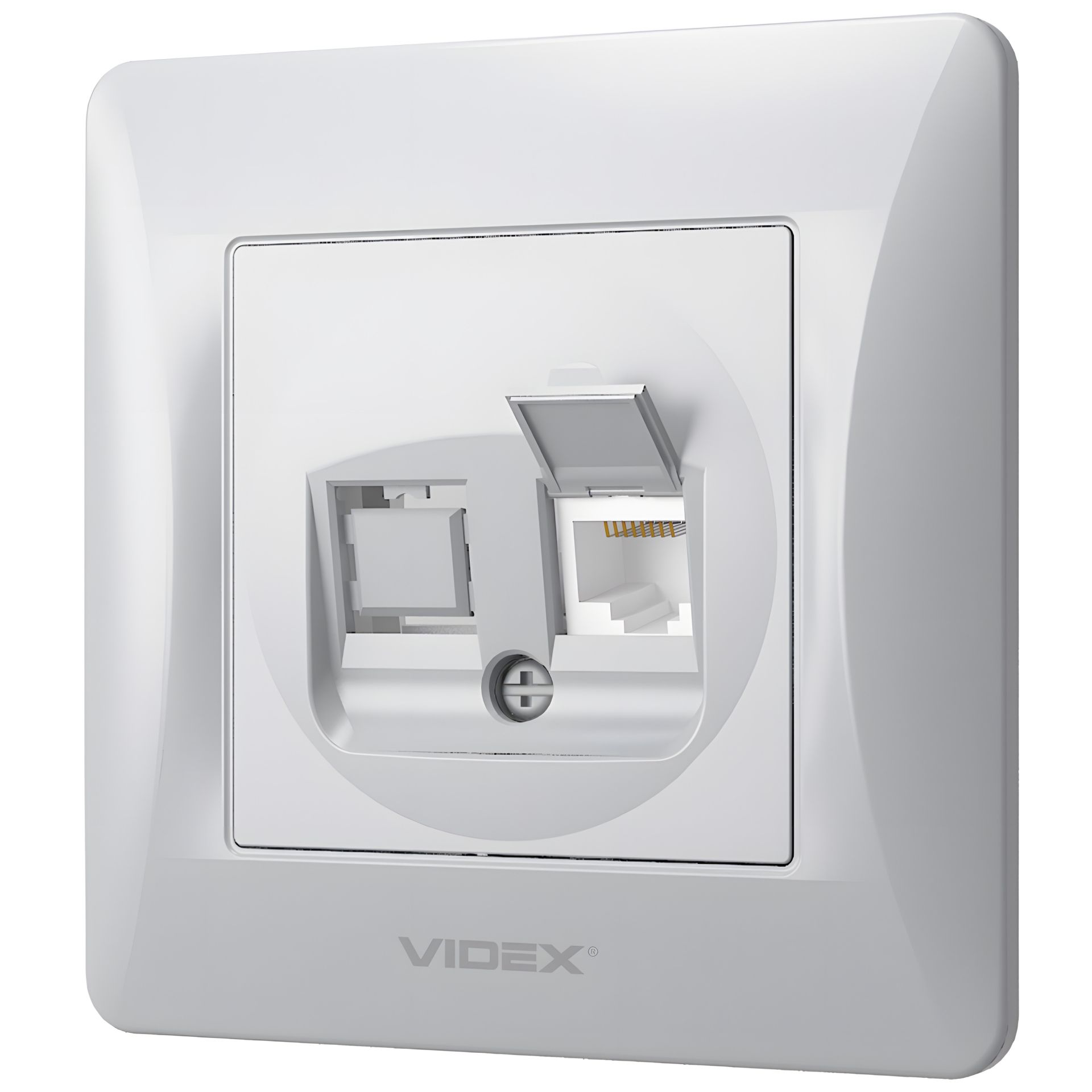 Комп'ютерна розетка CAT6 VIDEX BINERA VF-BNSK1PC6-SS срібляста Одинарна Комп'ютерна розетка CAT6 VIDEX BINERA VF-BNSK1PC6-SS срібляста Одинарна