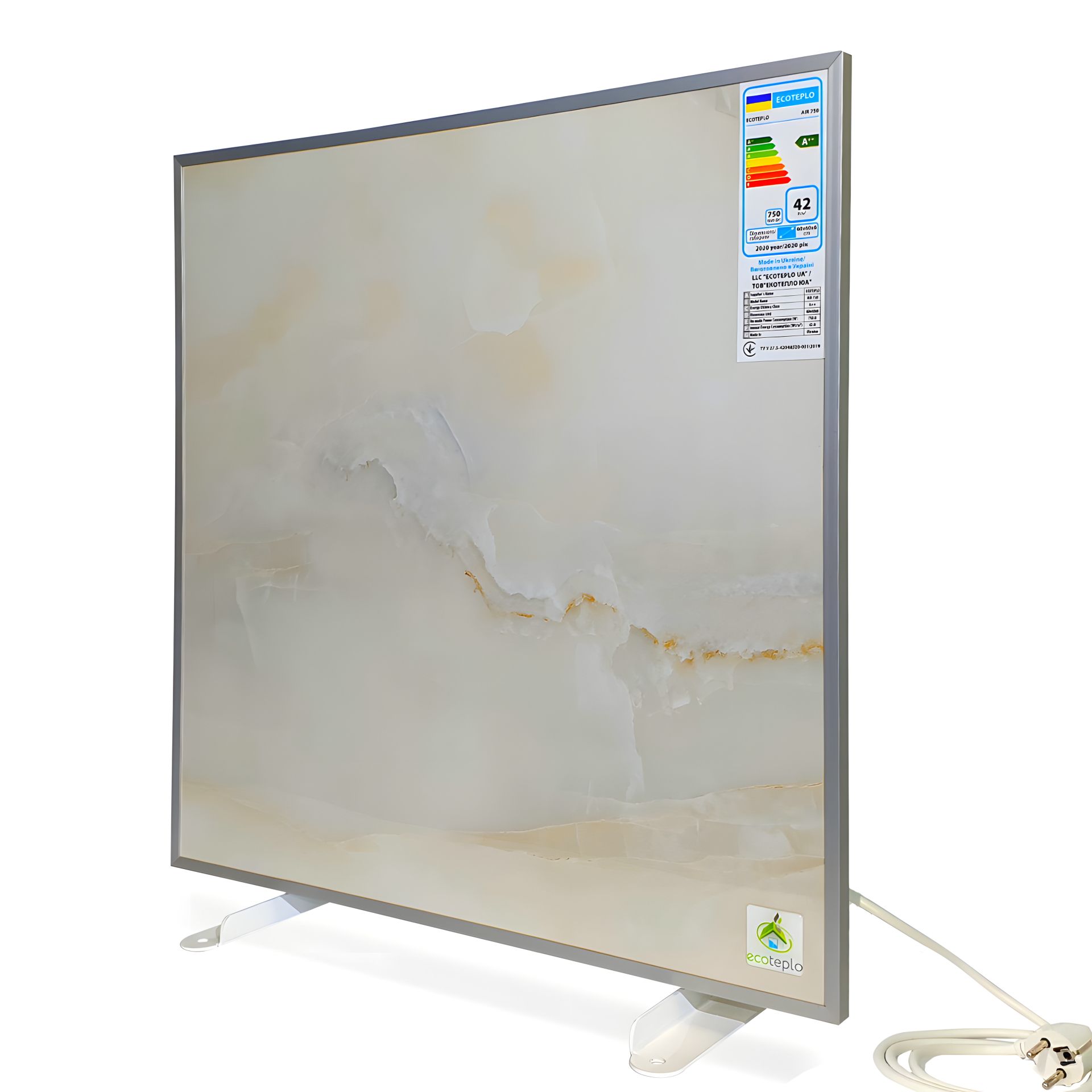 Керамічний обігрівач Ecoteplo AIR 700 МE KM електричний з терморегулятором, королівський мармур Керамічний обігрівач Ecoteplo AIR 700 МE KM електричний з терморегулятором, королівський мармур