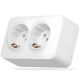 Наружная розетка с заземлением VIDEX – двойная, белая (BINERA VF-BNS22G-W)