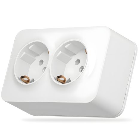 Подвійна зовнішня розетка із заземленням VIDEX BINERA VF-BNS22G-W, біла Подвійна зовнішня розетка із заземленням VIDEX BINERA VF-BNS22G-W, біла